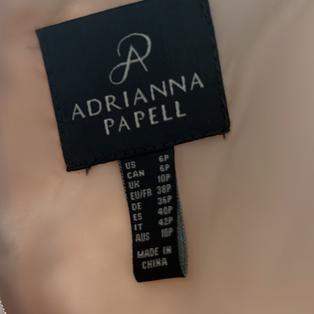 Adrianna Papell High Low Dress in Cream and Tan - Picture 6 of 6